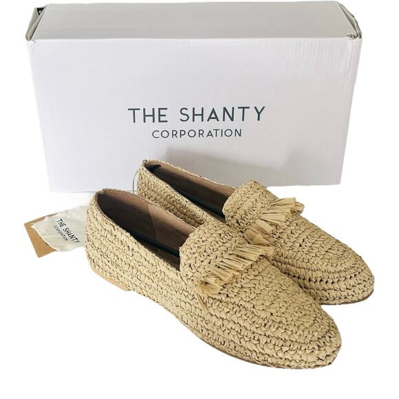 NEW Moroccan Raffia MIAMI LOAFERS SHOES Women's 40, 9 Natural Slip On Moccasin - Picture 1 of 11